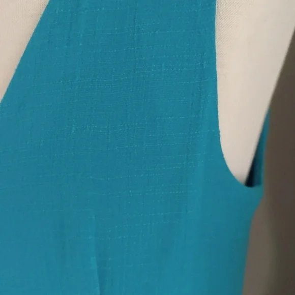 Turquoise Blue Fully Lined Dress with Layered Skirt Sz 9 - Picture 7 of 9